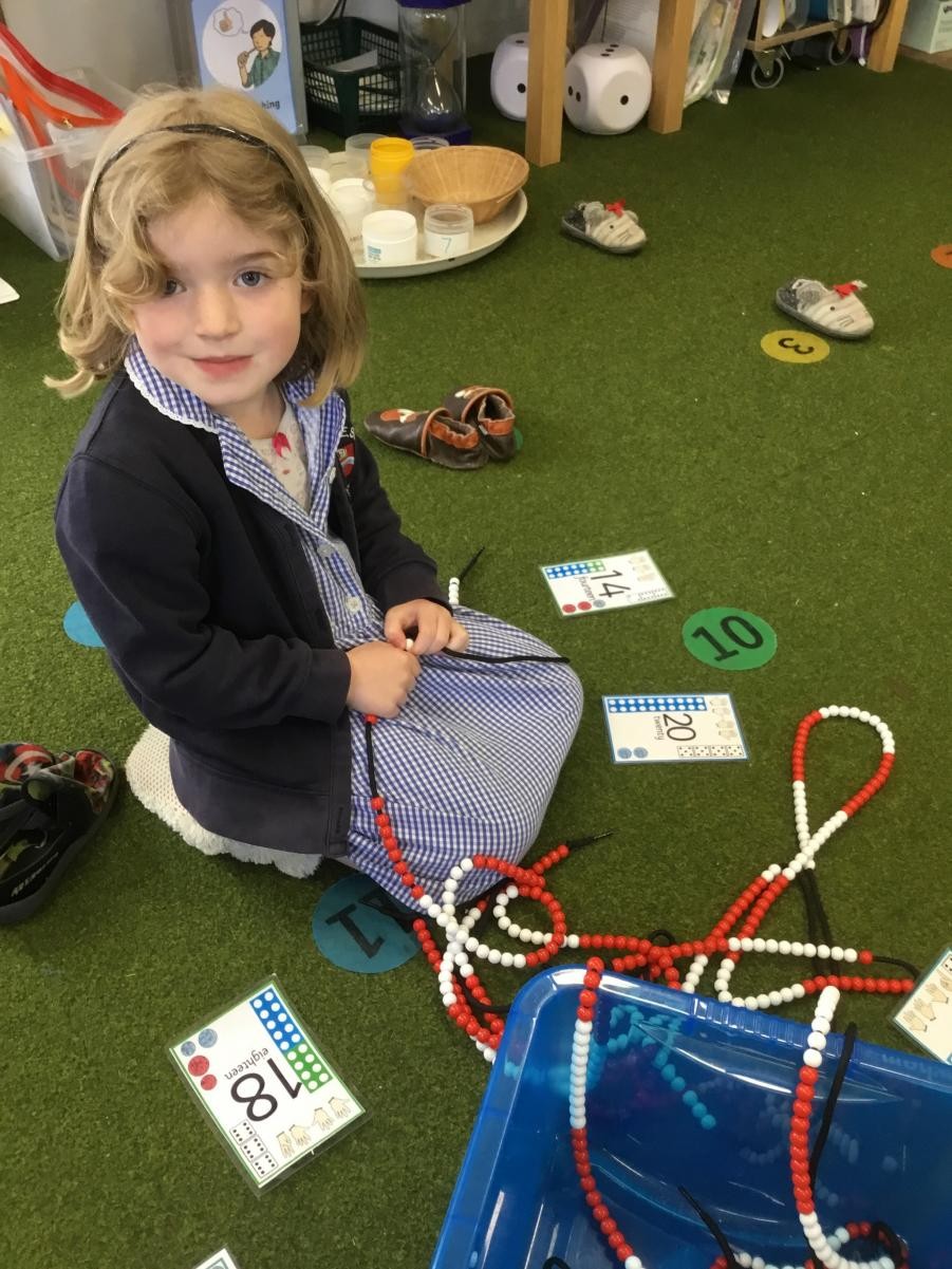 Bead strings and reinforcement of our teen numbers