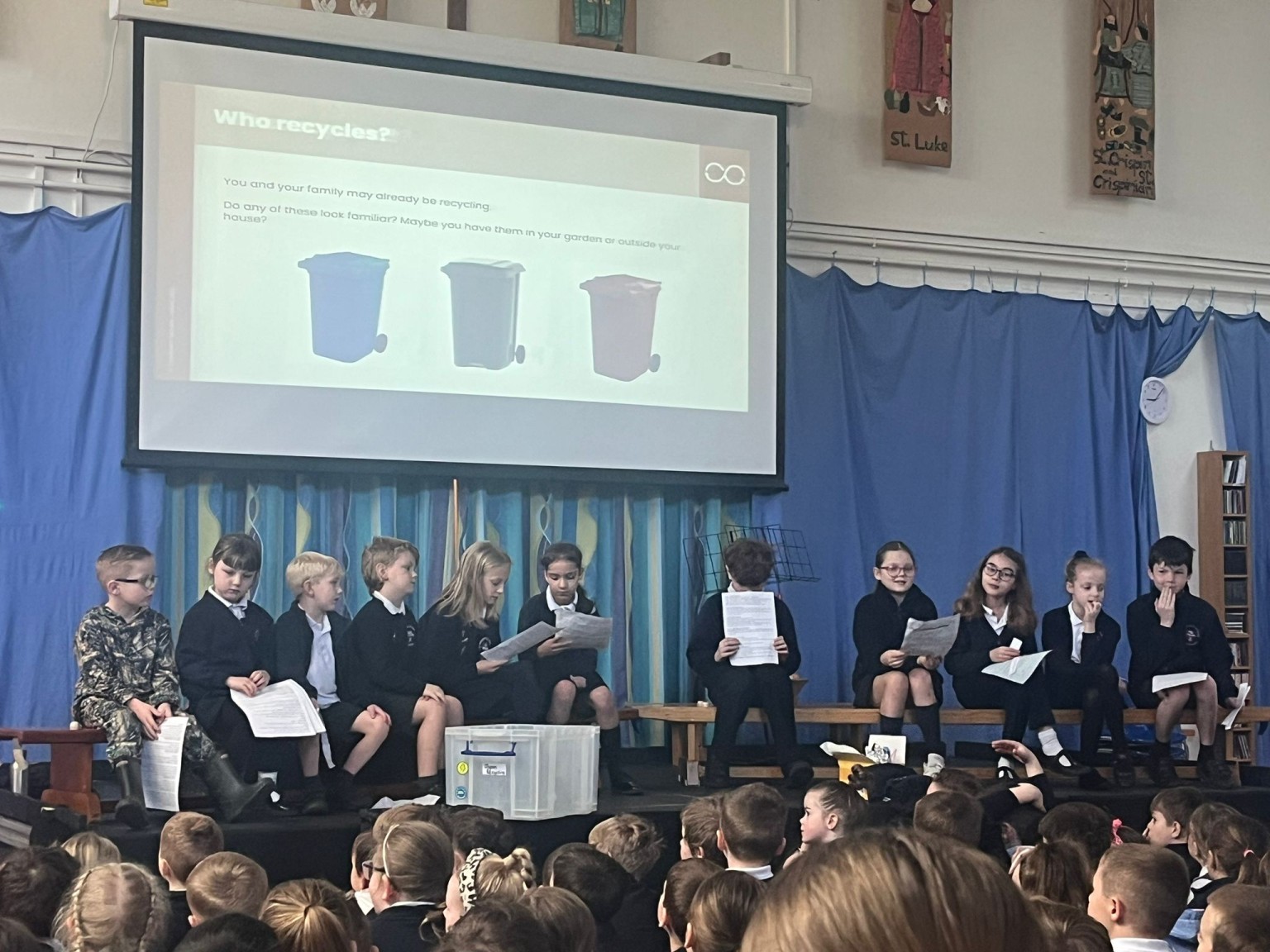 Recycling Day - The Eco reps were able to tell the school all about recycling