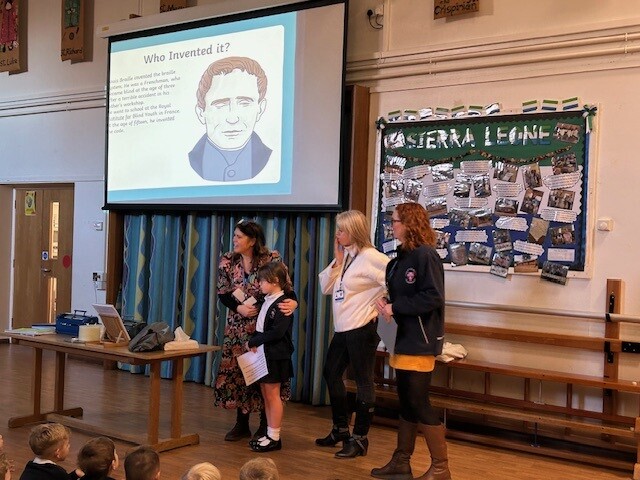 Braille assembly - raising awareness of Visual Impairment