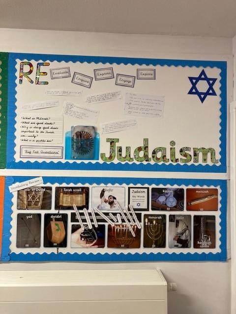 Displays to show learning around Judaism