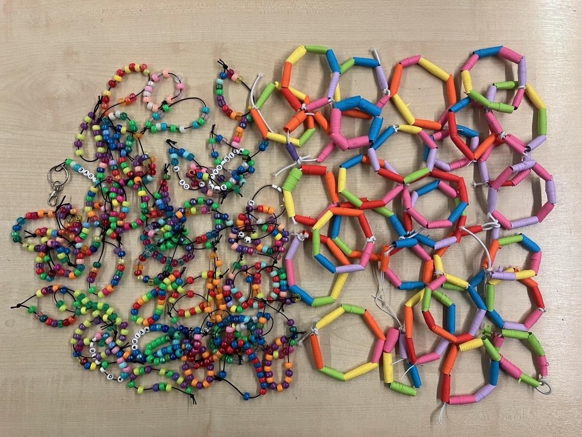The finished bracelets...