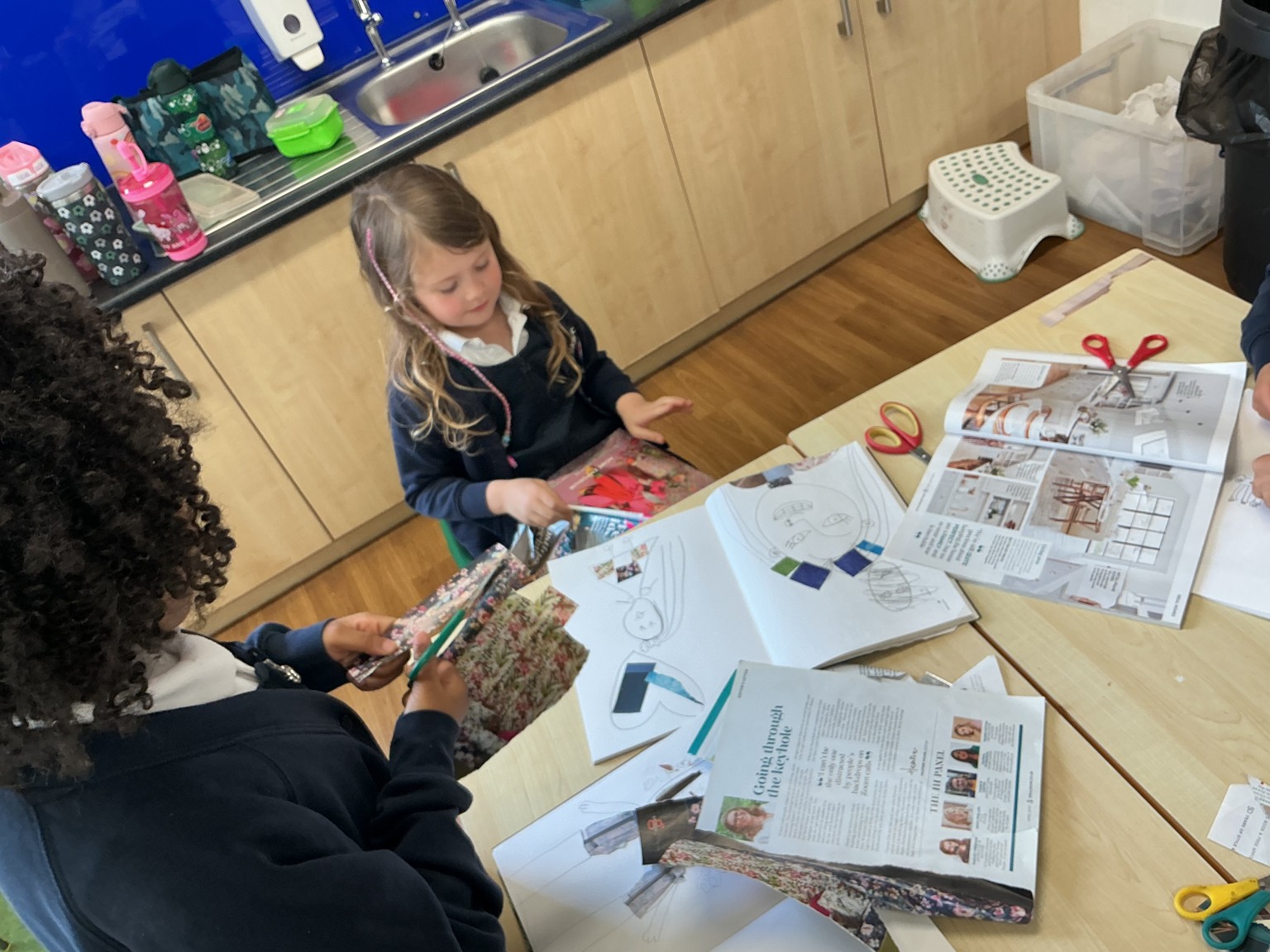 The children designed their portraits and used their artistic skills