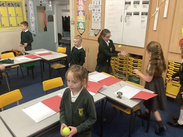Investigatating the effects of force and motion by bouncing tennis balls.