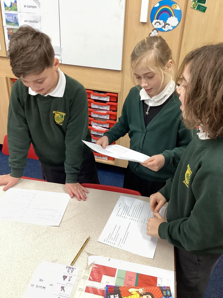 Year 4 experimenting with different scripts in English