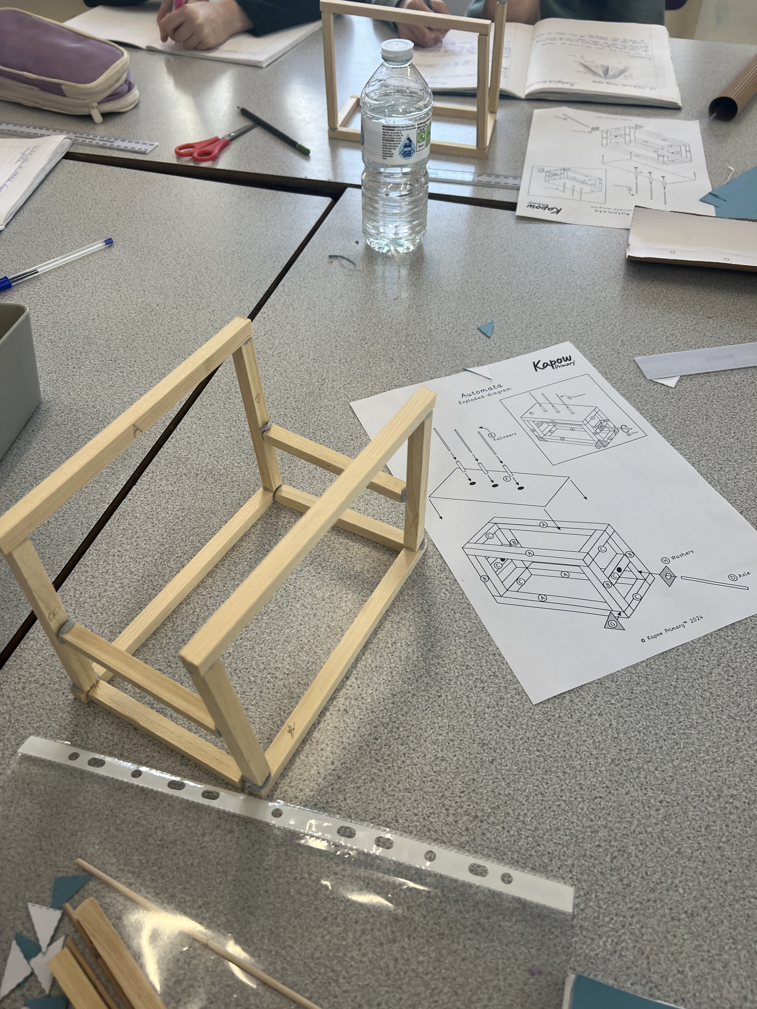 Essembling the frame of the Automata toy