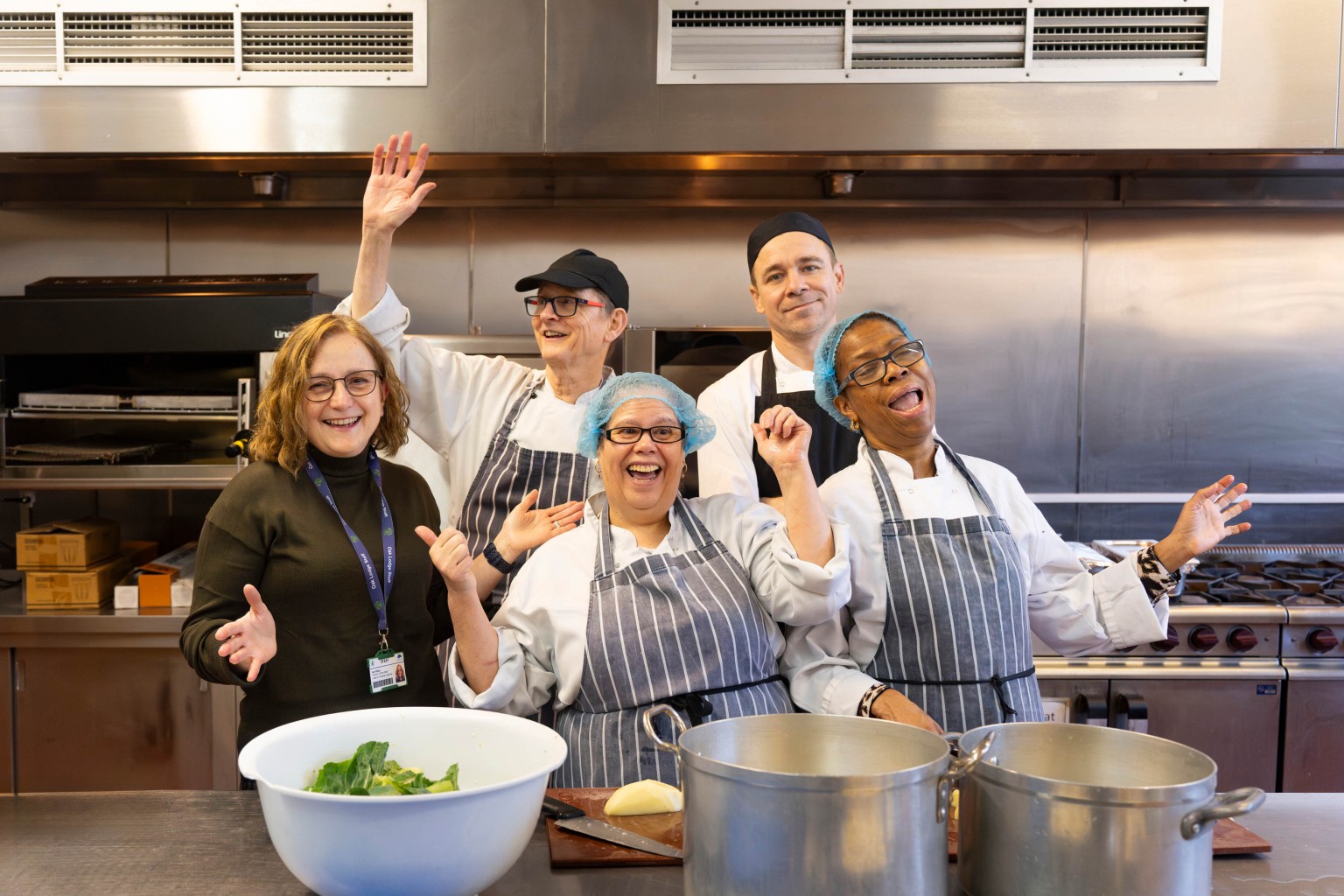 Sue Hillyar with the catering team