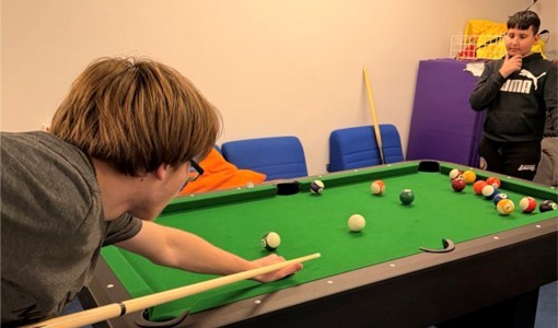 playing pool