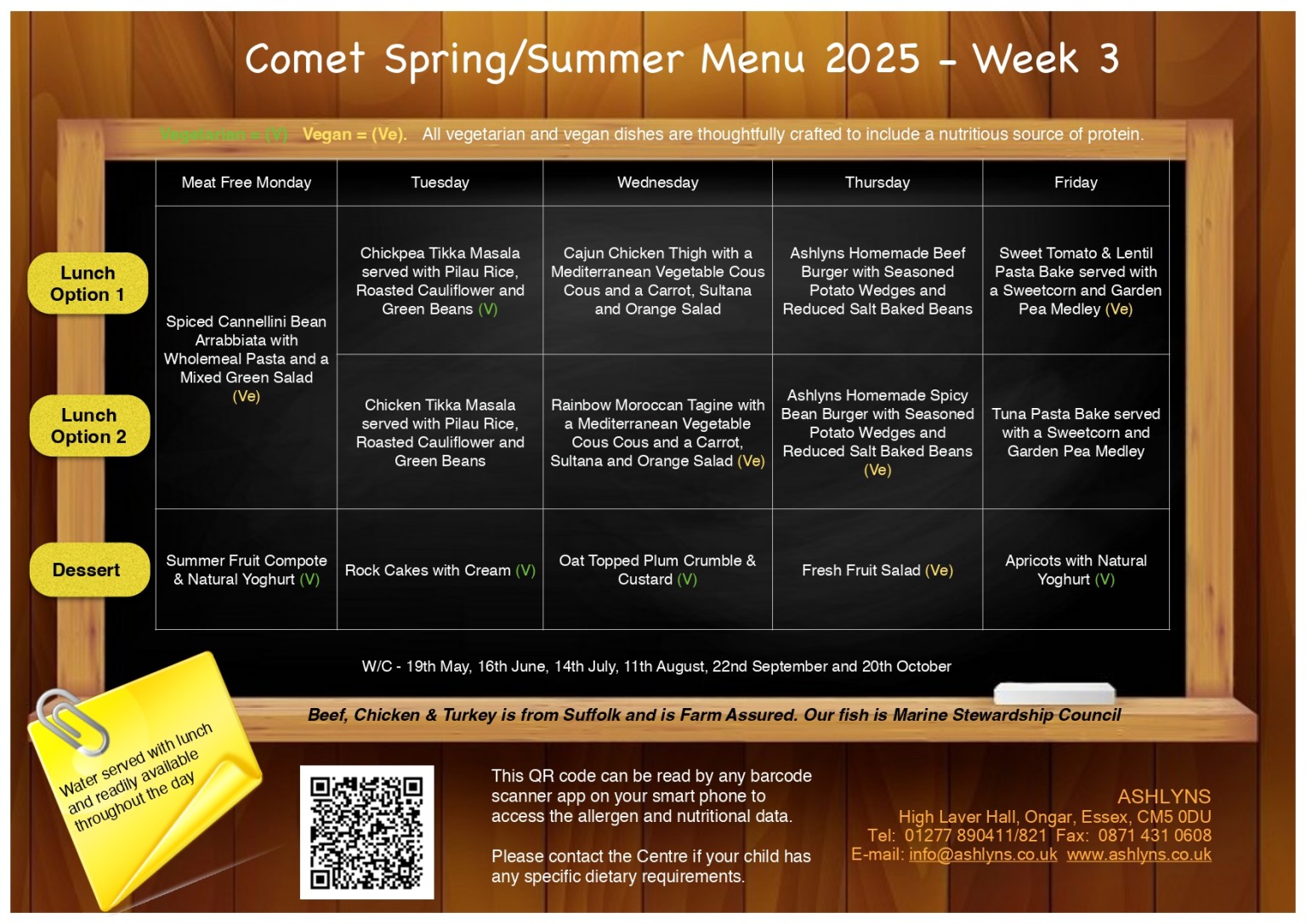 Spring Summer Menu Week 3