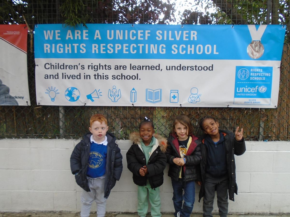 Look at our new banner! The children were very proud.