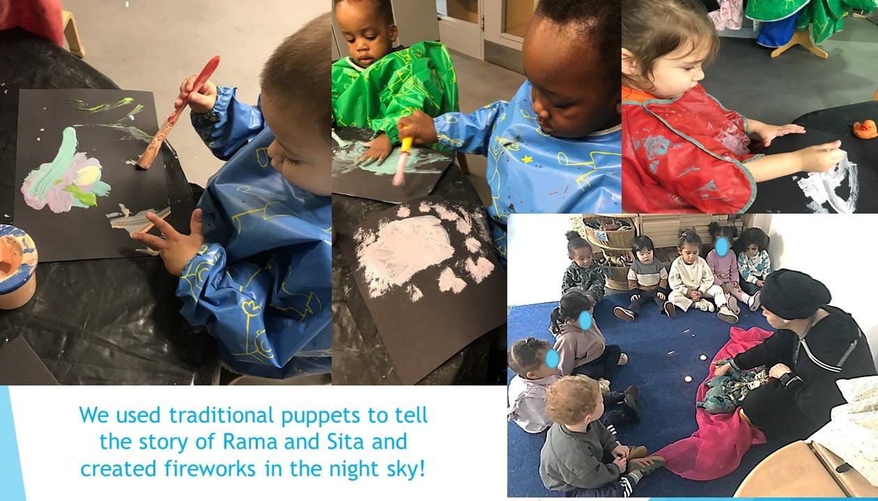 Learning the story of Rama and Sita and beautiful firework pictures