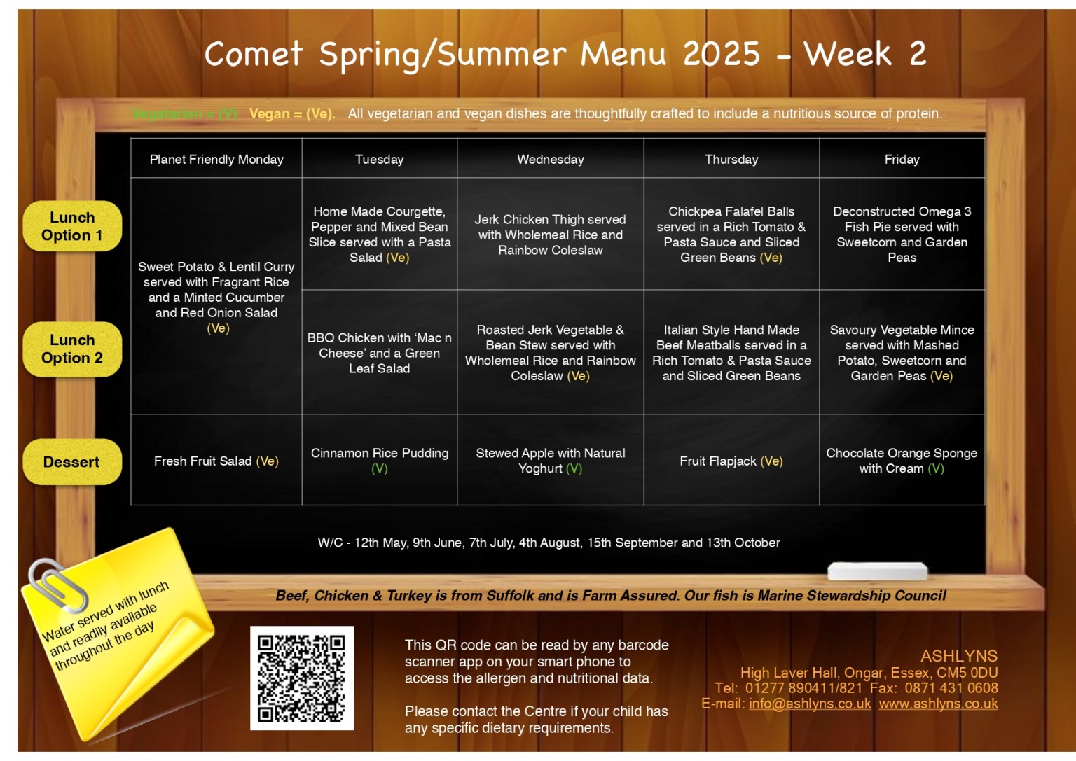 Spring Summer Menu Week 2