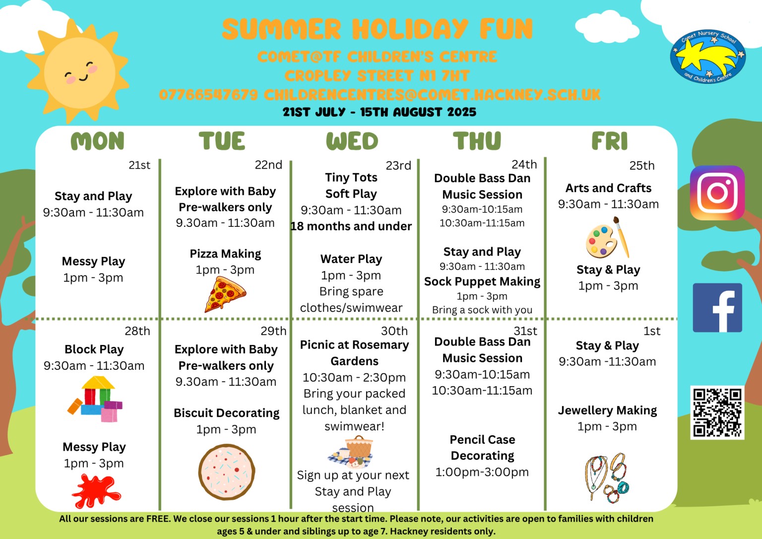 Summer Timetable 21st July - 15th August 2025
