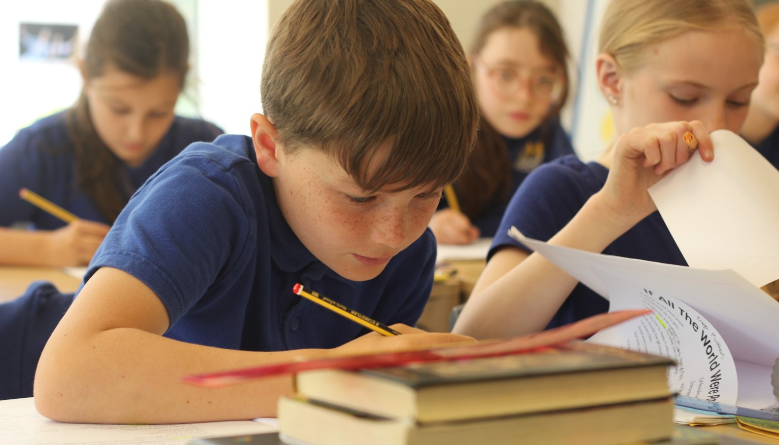 Children write in a range of styles, applying the tools and techniques that they have learnt.