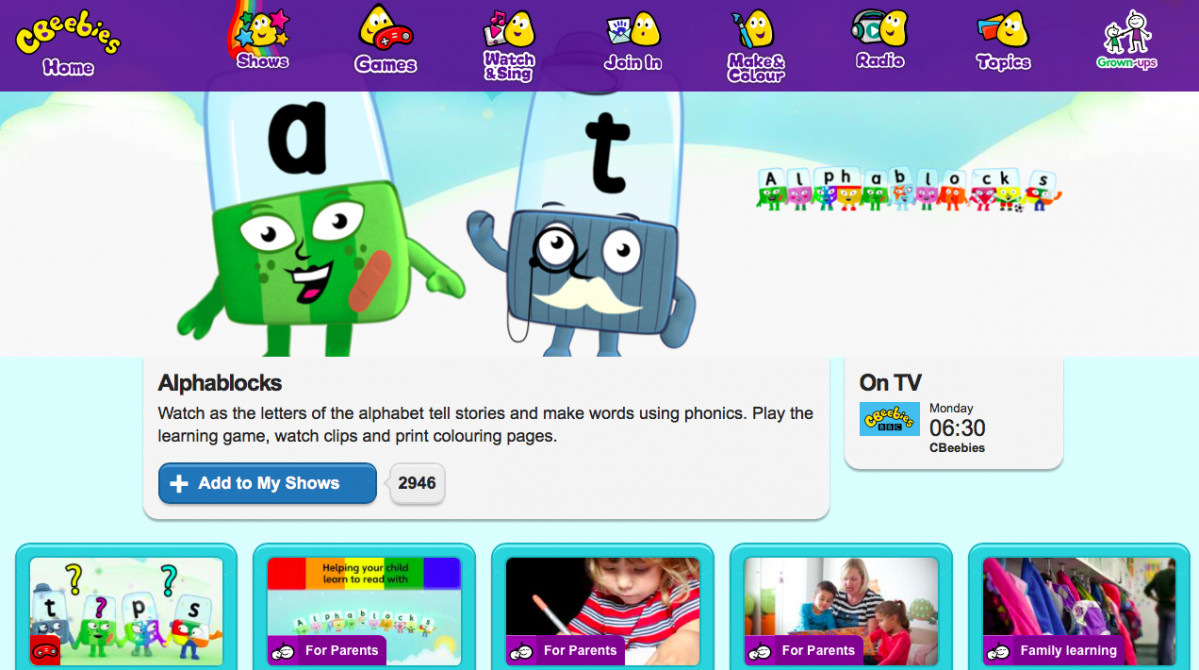 Alphablocks website