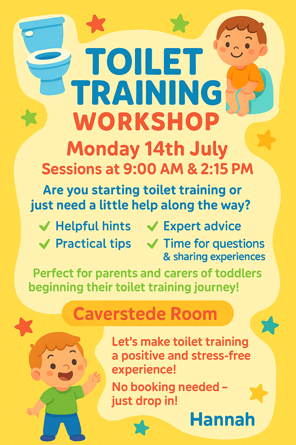 Toilet training drop in session