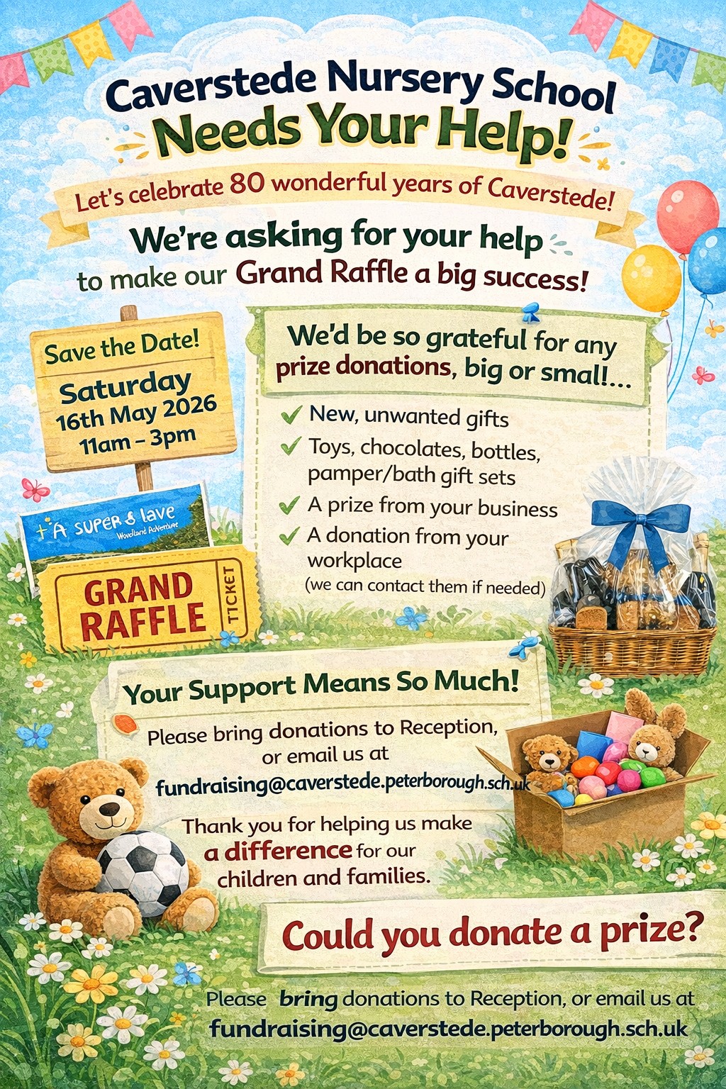 Caverstede 80th celebration raffle request