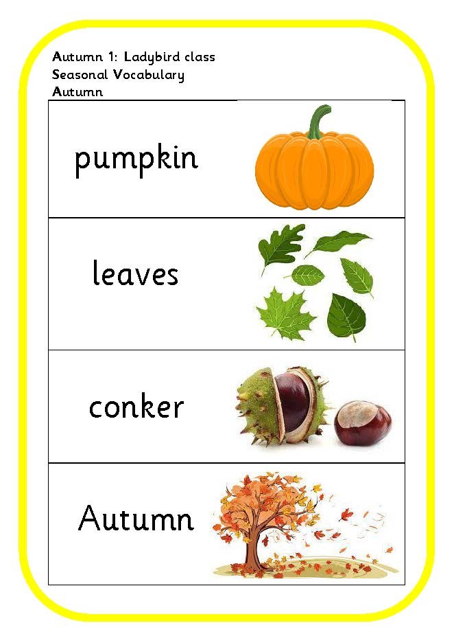 Seasonal vocabulary