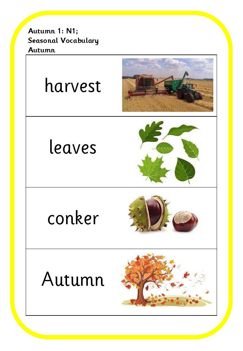 Seasonal vocabulary