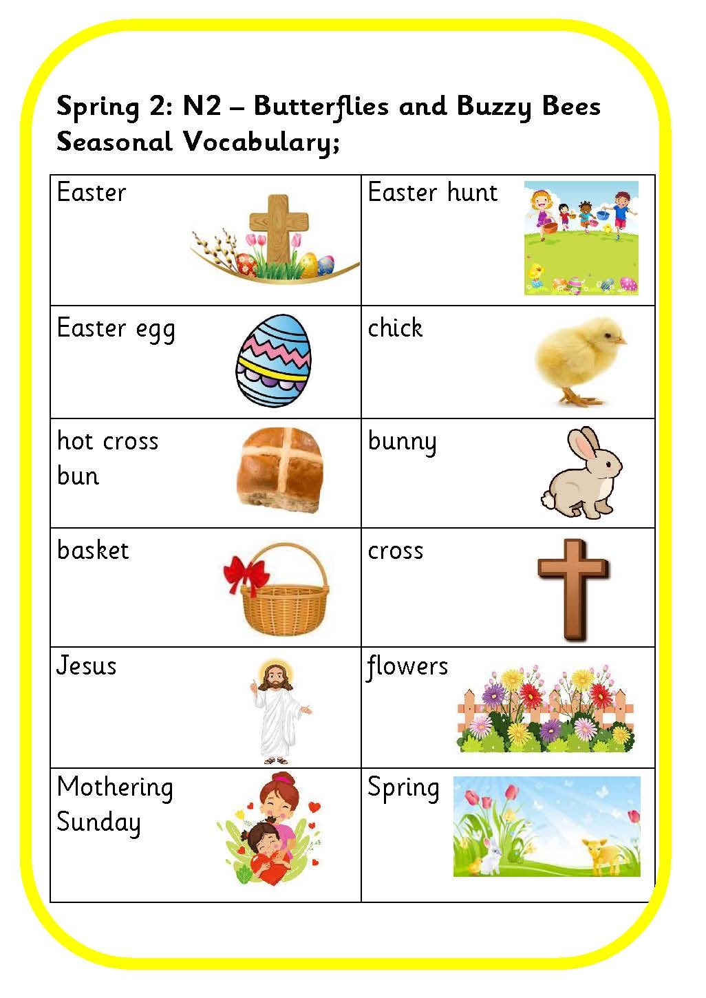 Seasonal vocabulary