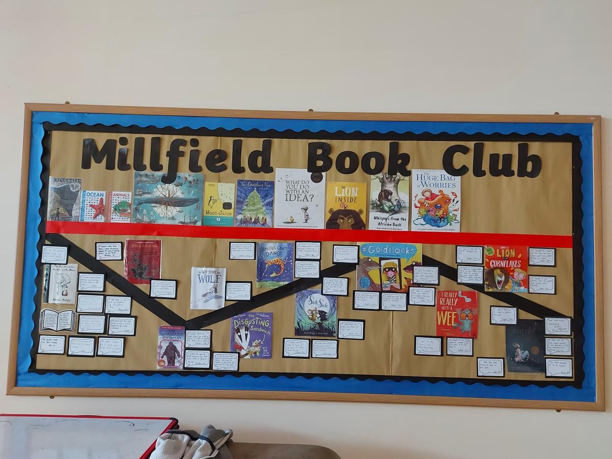 Here is the hall display that shows the books read from October 2021 until July 2022.