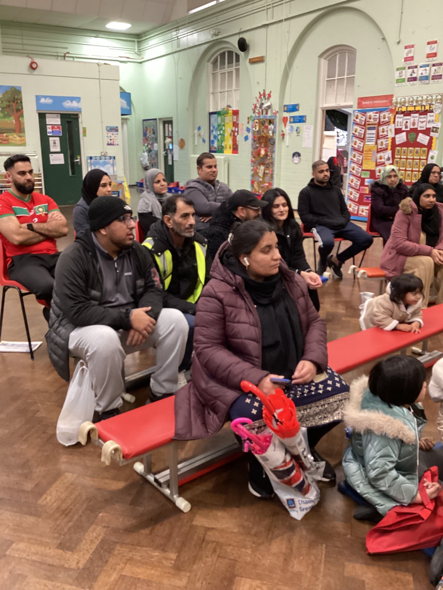 Listening to a story being read.