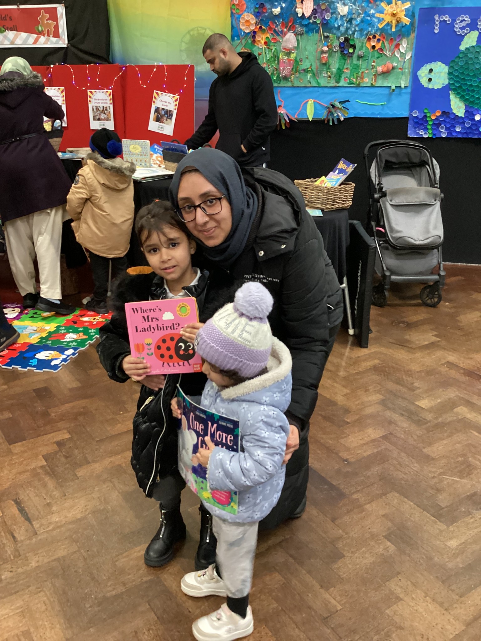 Choosing a book with their parent.