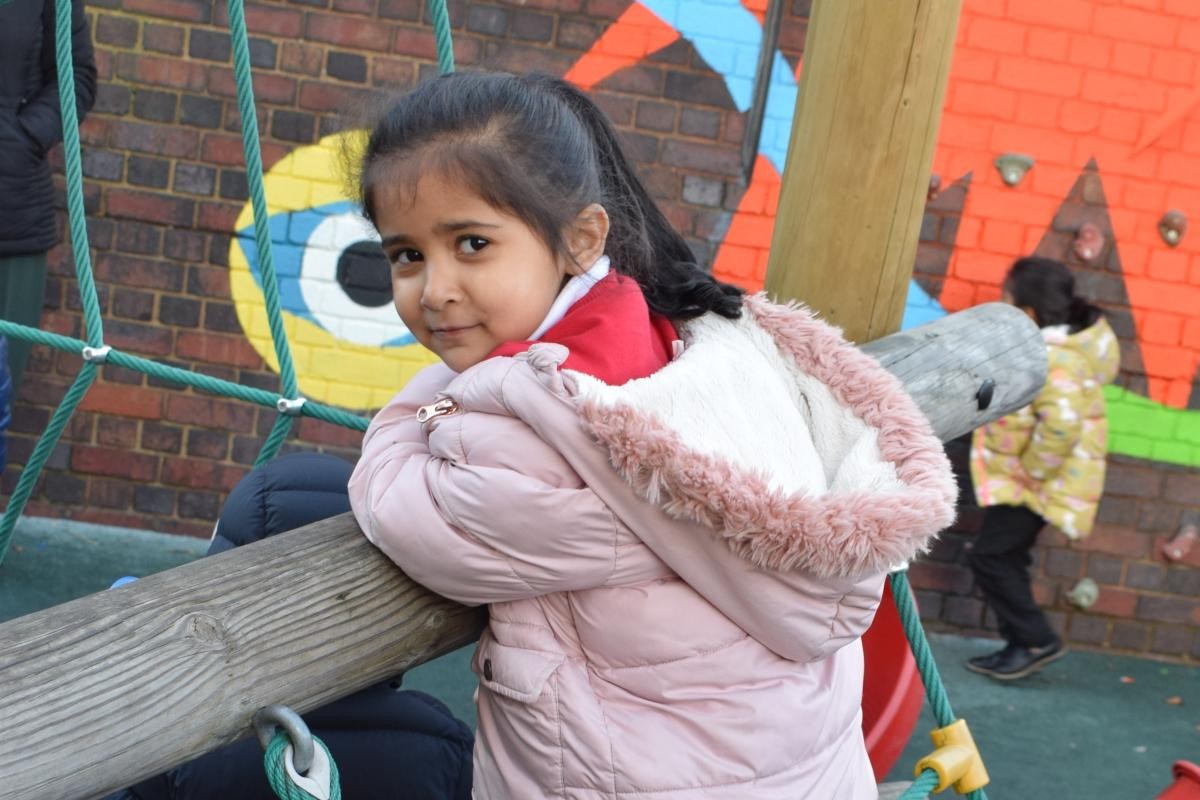 Child on climbing frame