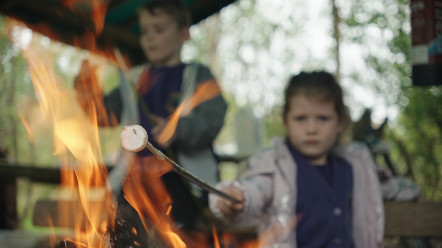 Toasting those marshmallows!