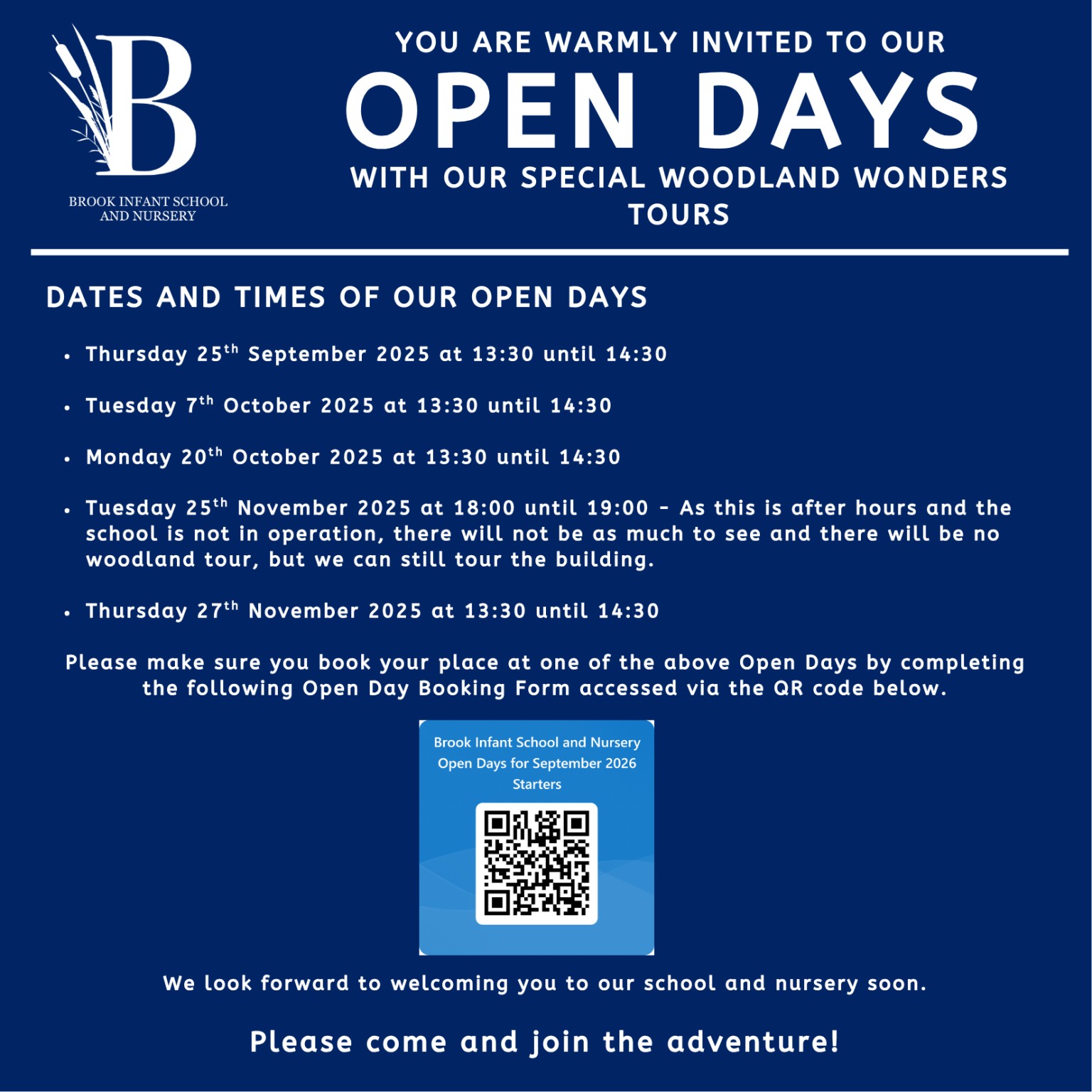 Open Days information and dates