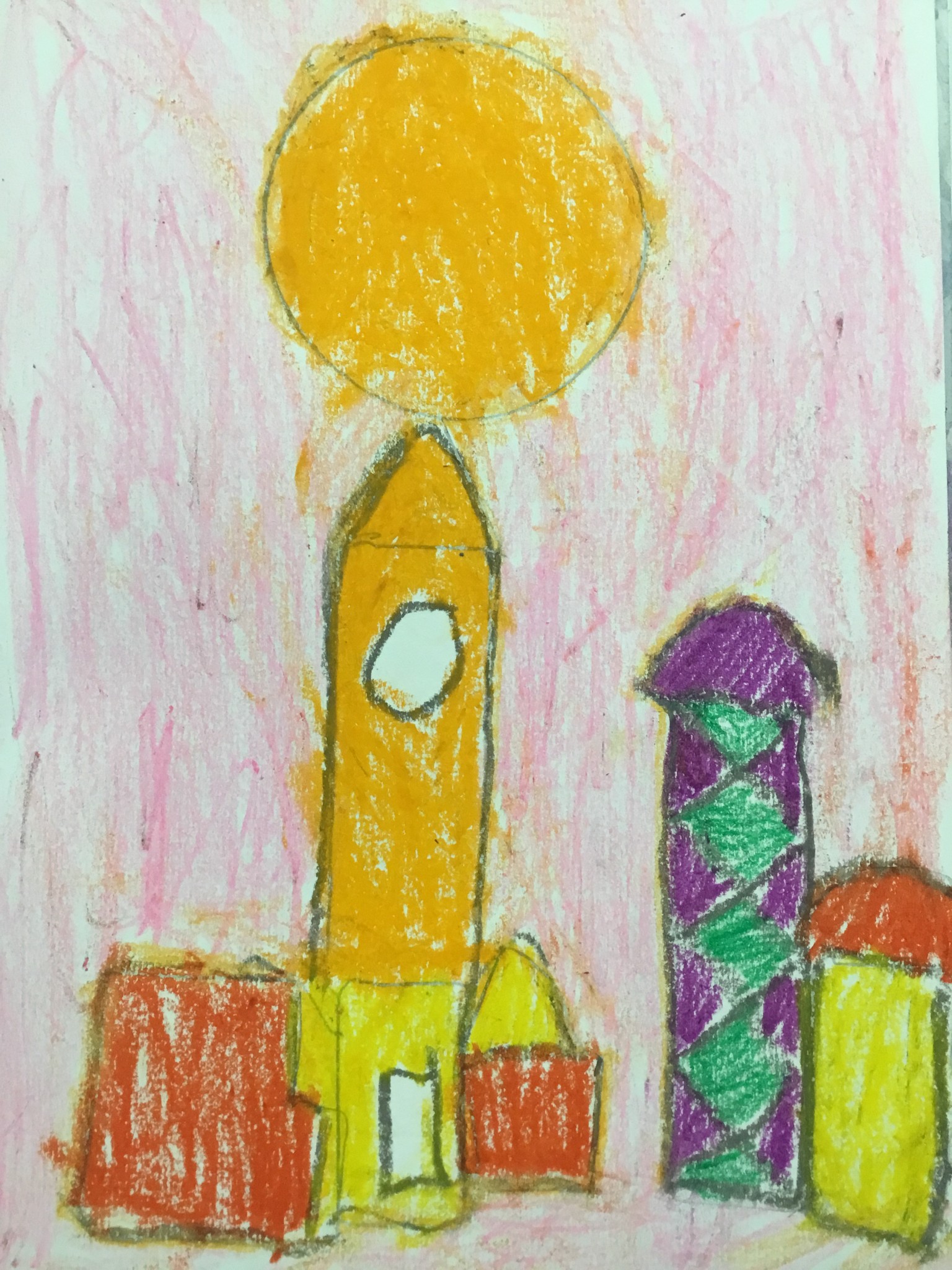 Paul Klee inspired cityscape