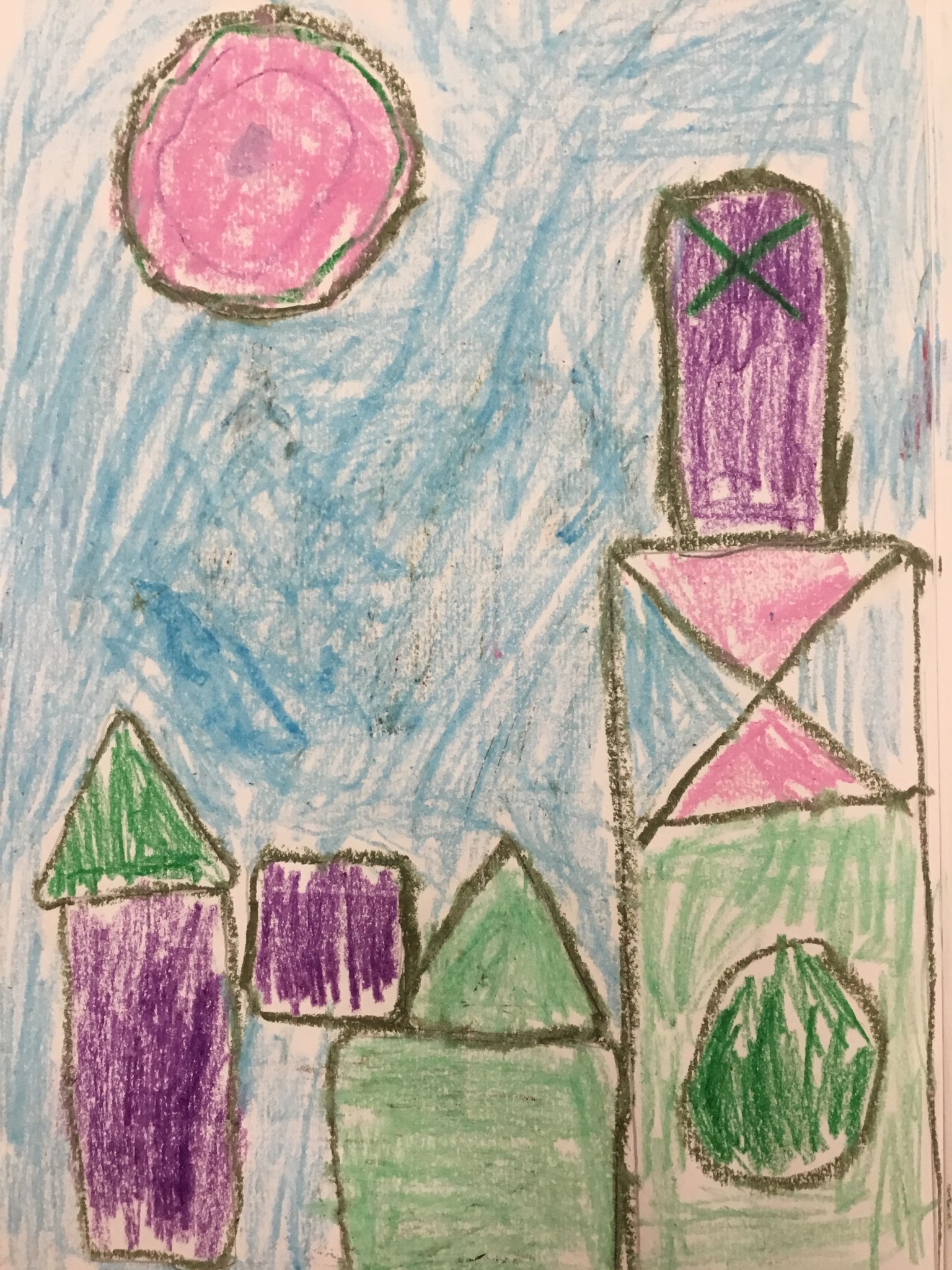 Paul Klee inspired cityscape