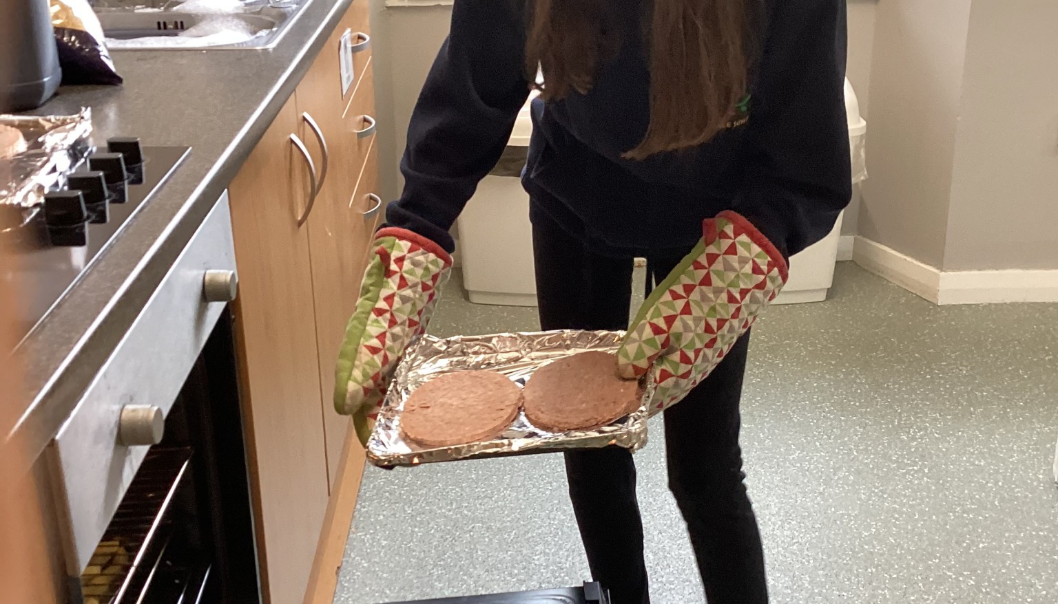 Cooking food in the oven