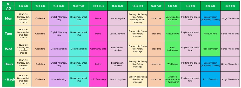 A1 timetable