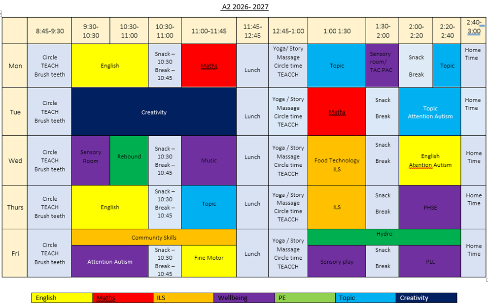 A2 timetable