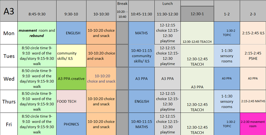 timetable A3