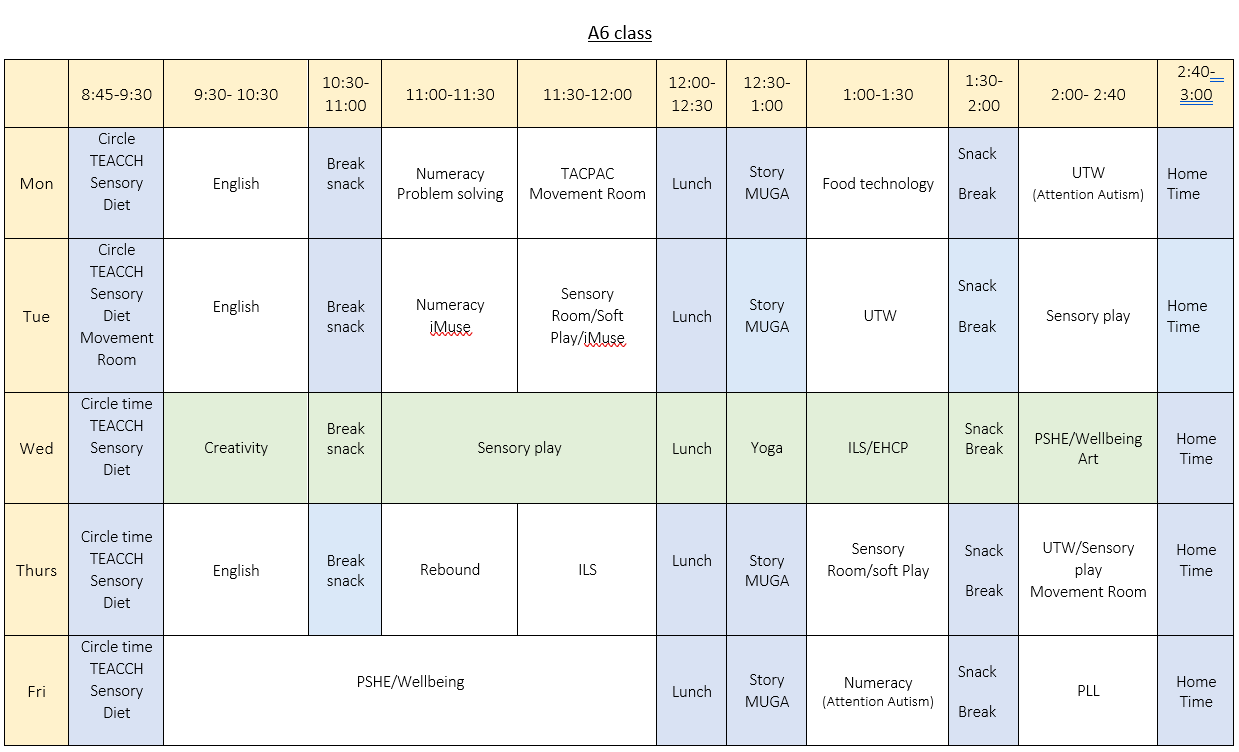 A6 timetable