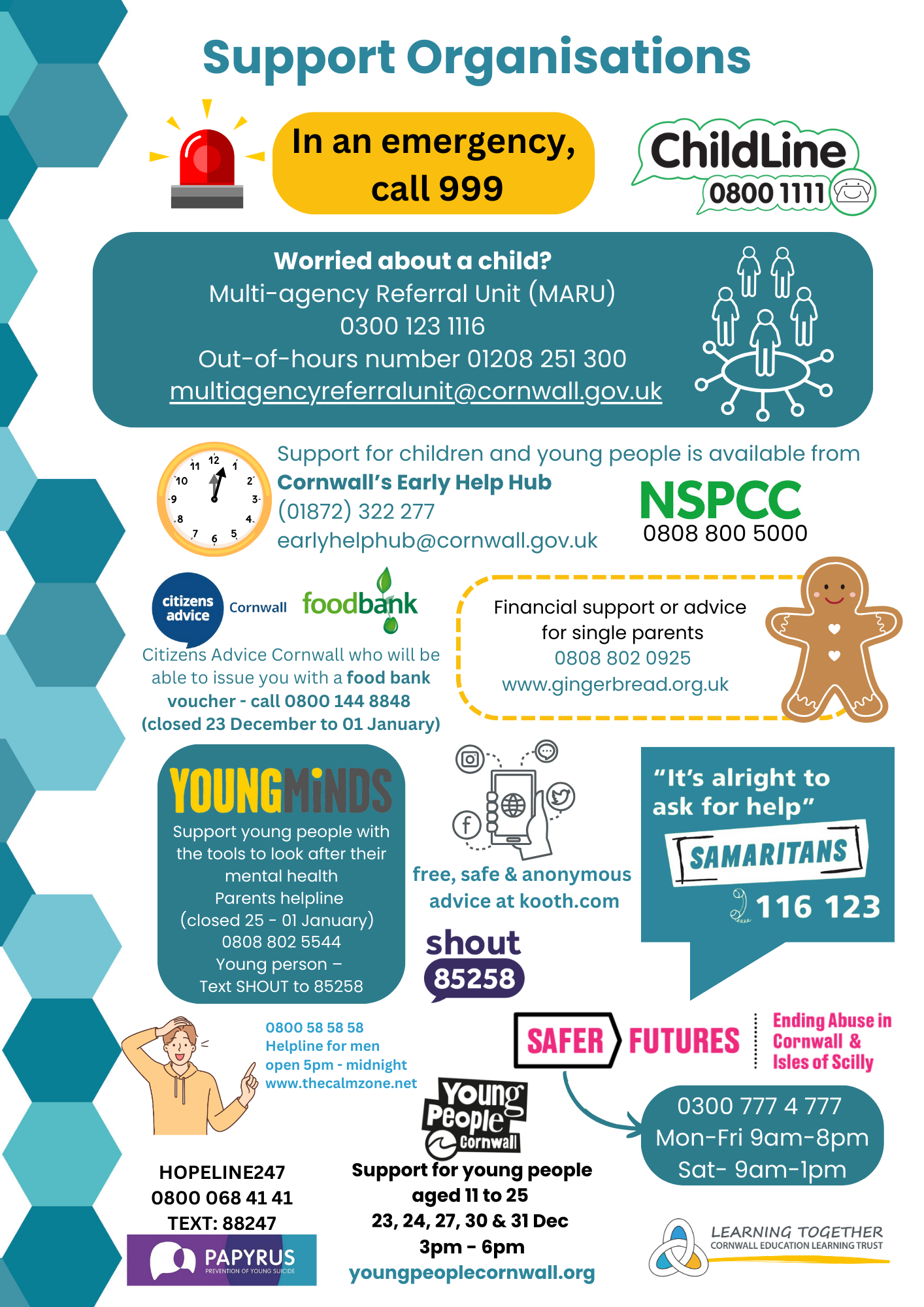 supporting organisations for families Cornwall