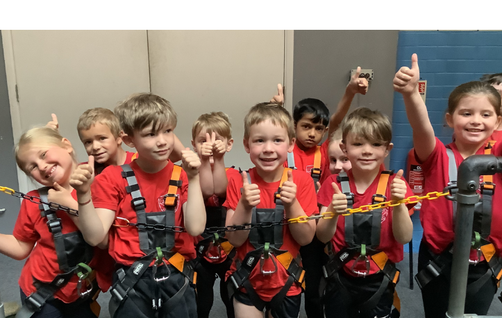 Children holding up their thumbs