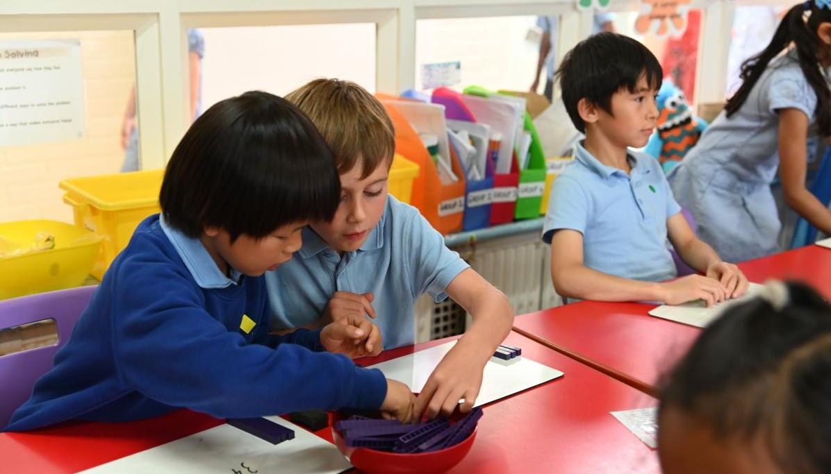 Children engaged in a lesson
